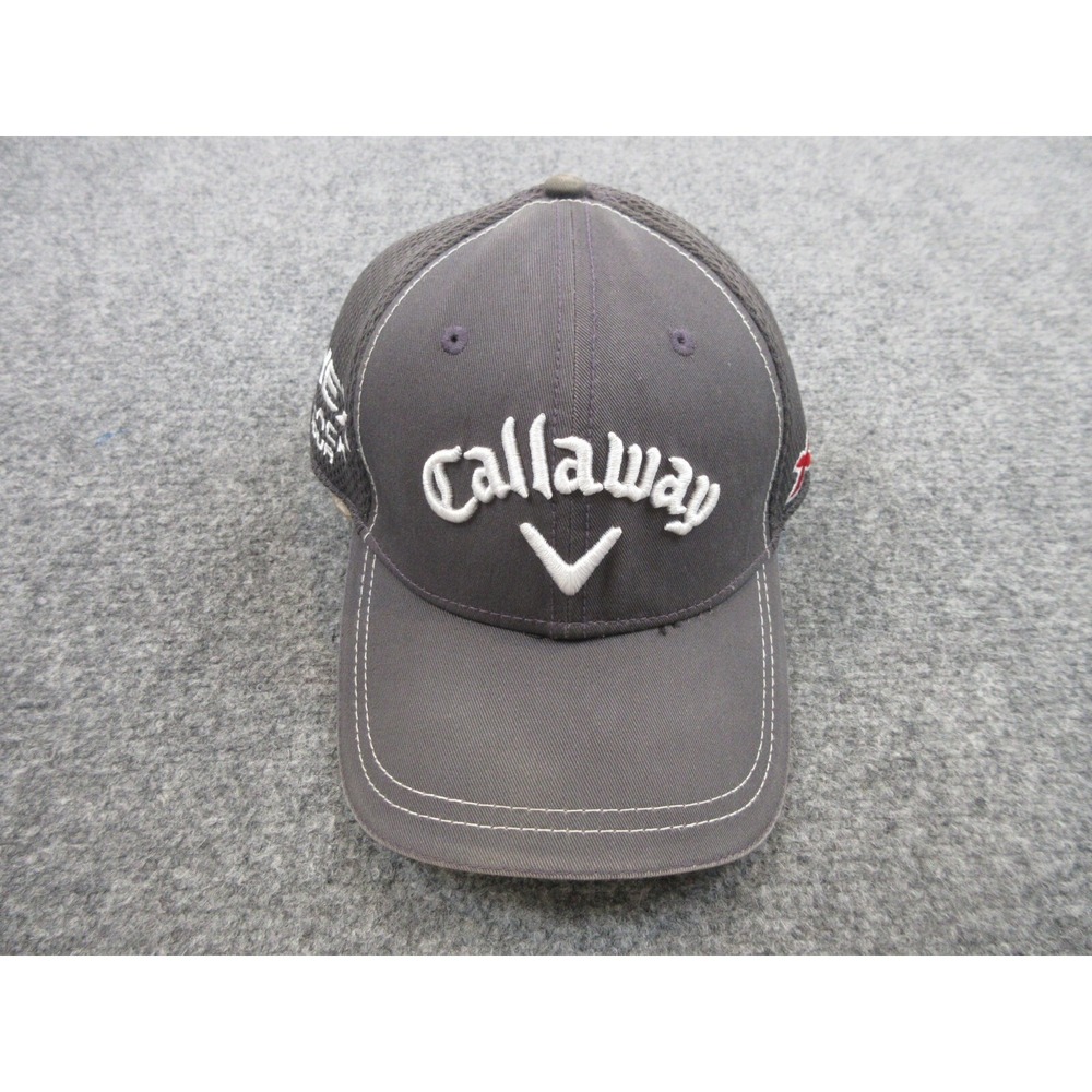 Callaway Golf Hat Cap Fitted Mens L Gray HEX Black Tour X Hot Mesh Odyssey